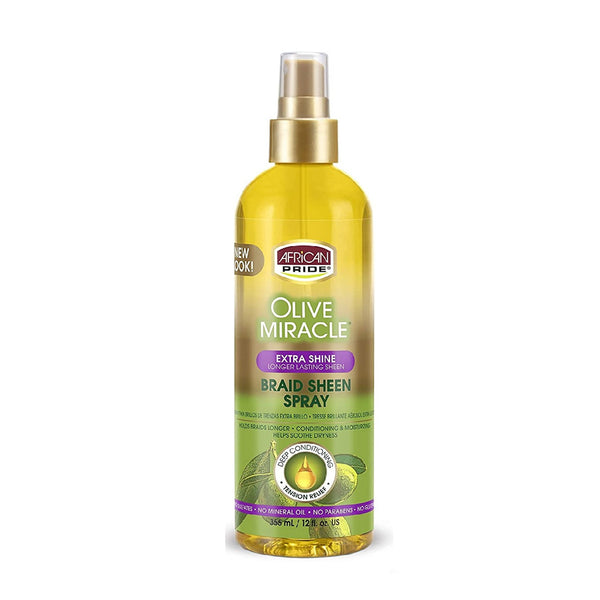 African Pride Olive Miracle Braid Sheen Spray Extra Shine