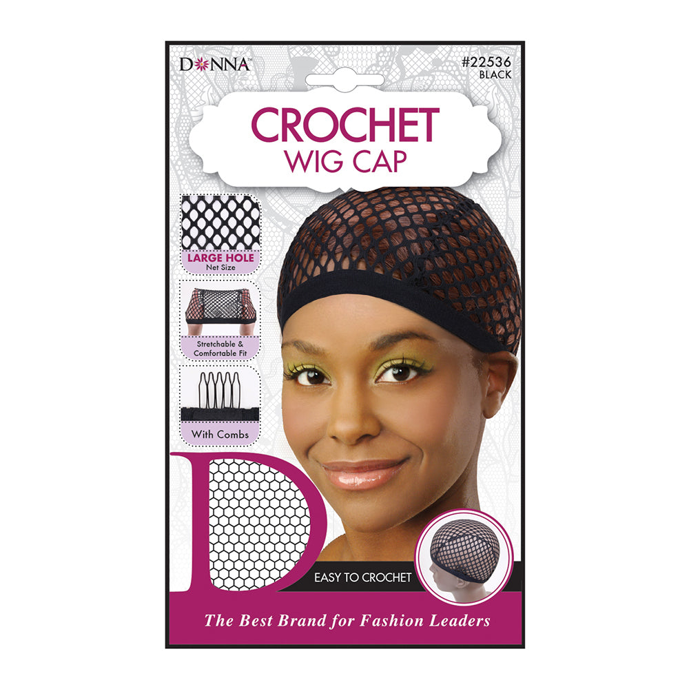 Donna Crochet Wig Cap  Black