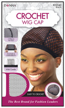 Donna Premium Collection Crochet Hair Wig Cap w/Comb Black
