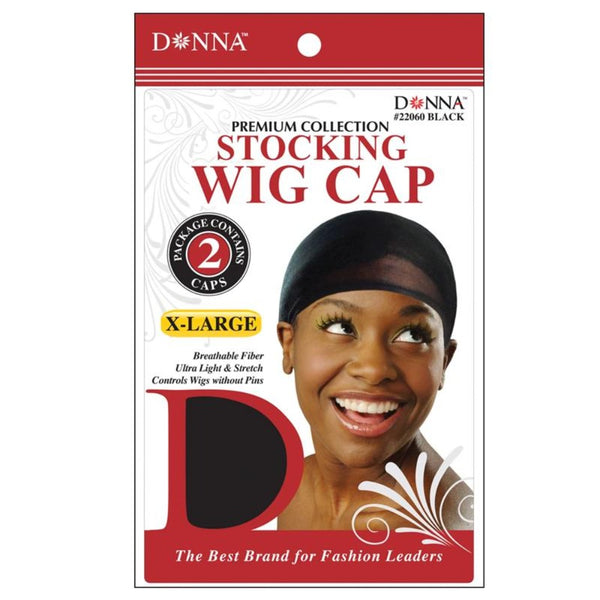 Donna Premium Collection Stocking Wig Cap X-Large Black