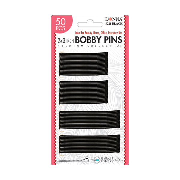 Donna Bobby Pins 2 & 3 inches Black 50pcsz