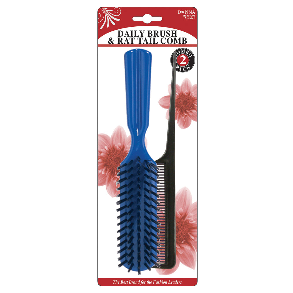 Donna Daily Brush & Rat Tail Comb