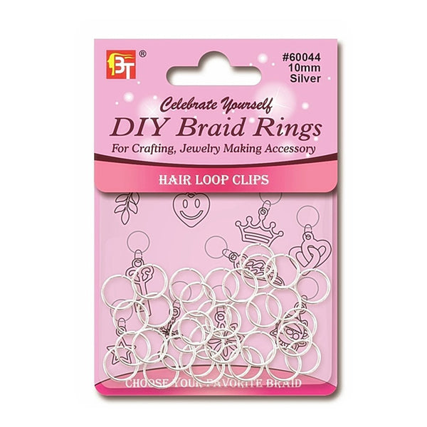 BT DIY Braid Ring 14MM Hair Loop Rings Silver