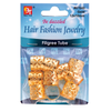 BT Charm Filigree Tubes Hair Jewelry Gold 12 x 10mm
