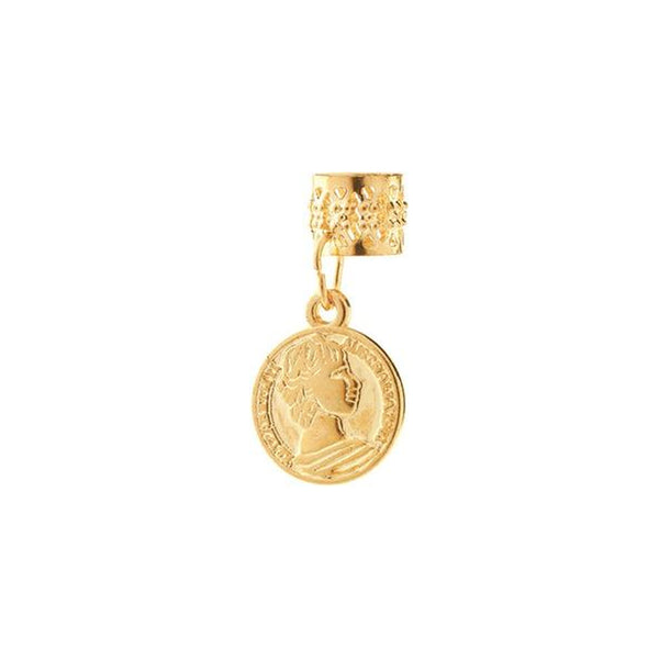 BT Charm Filigree Tubes Hair Jewelry Gold Coin