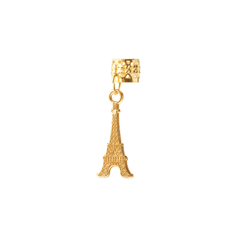 BT Charm Filigree Tubes Hair Jewelry Gold Eiffel Tower