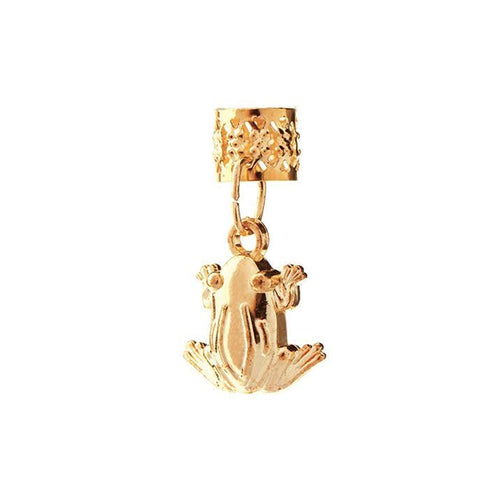 BT Charm Filigree Tubes Hair Jewelry Gold Frog