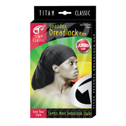 Titan Classic Spandex Dreadlock Cap Jumbo - Black